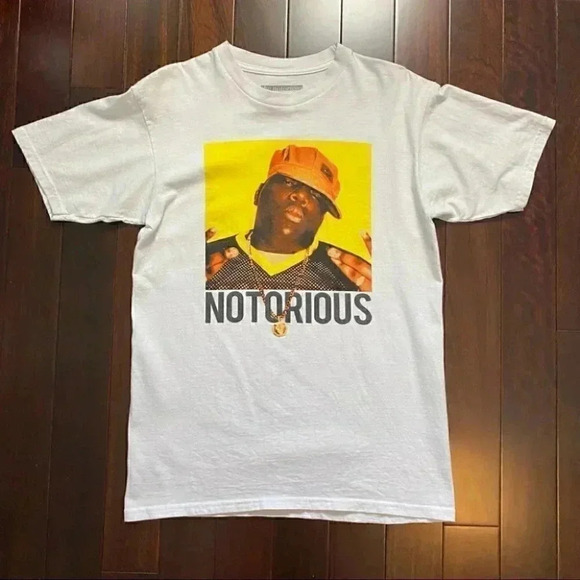 The Notorious B.I.G. Graphic Print T-Shirt White Yellow Size Medium - Picture 15 of 15